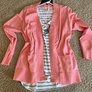 NWOT Peach/light pink boyfriend cardigan
